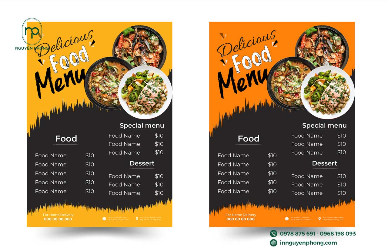 Dịch vụ in menu theo yêu cầu